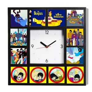 Big The Beatles Yellow Submarine Clock with 12 pictures
